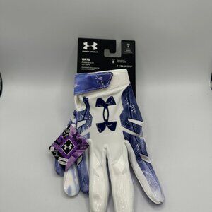 Under Armour UA F8 Womens Football Gloves Medium Flag WR TE RB HTF Pair Blue LG